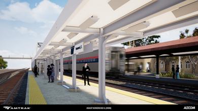 A look at the plan for a new Amtrak boarding platform. 