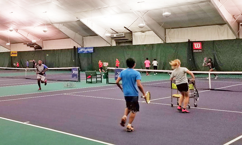 Started as a tennis club with six courts, the H-F Racquet & Fitness Club has expanded to house 10 indoor courts.
