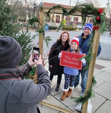 Flossmoor Village Manager Bridget Wachtel, with her husband, Kevin, and daughter Nora, poses for a photo taken by Amy Kent, village communications coordinator. (EC)
